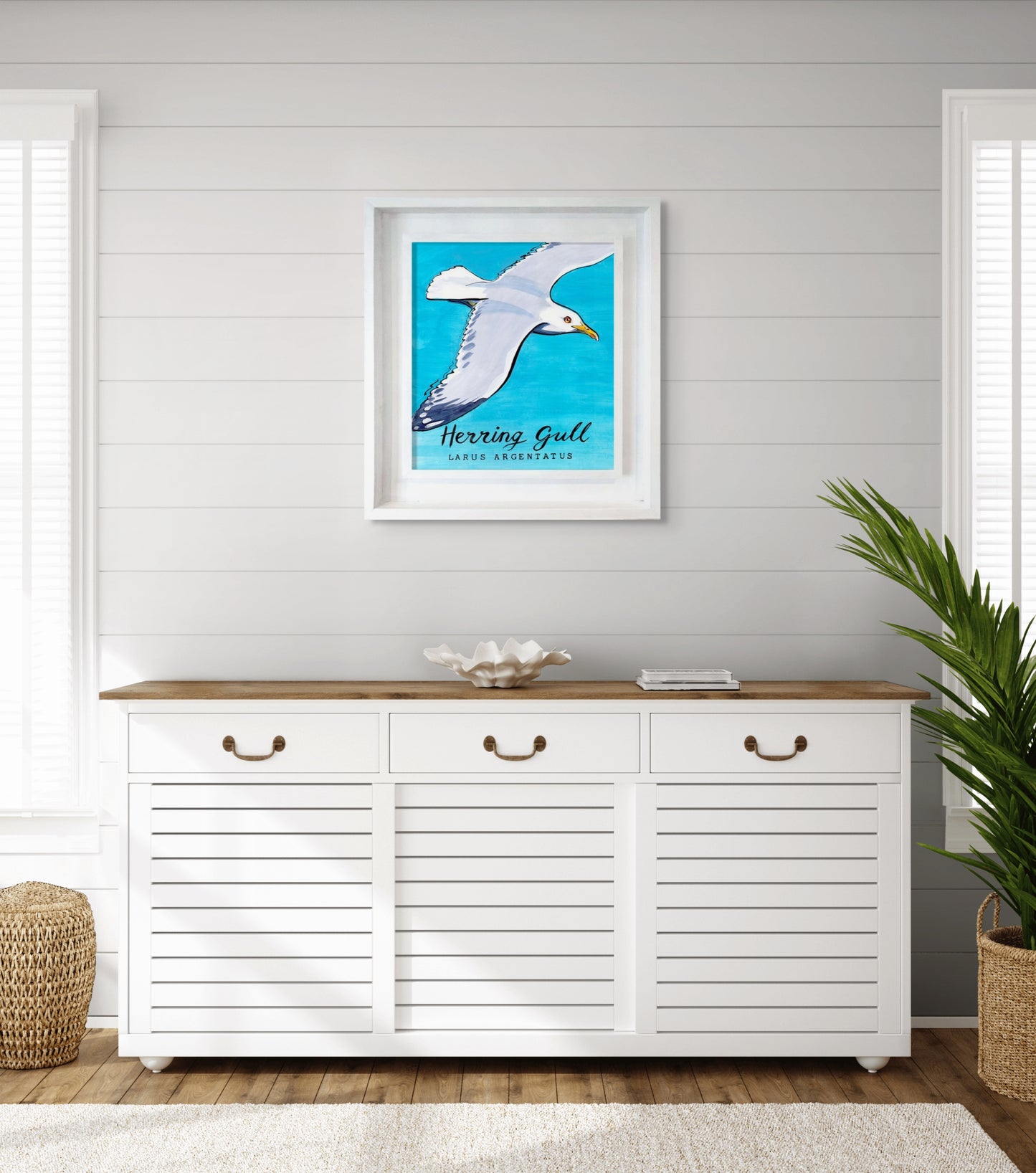 Herring Gull Promenade Flag Artwork - Original Painting