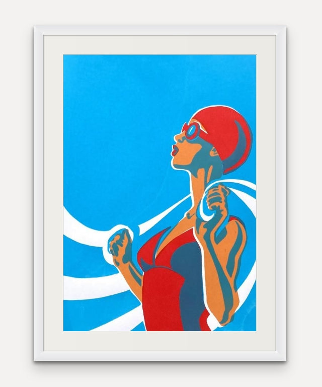 Olympian Swimmer Screen Print